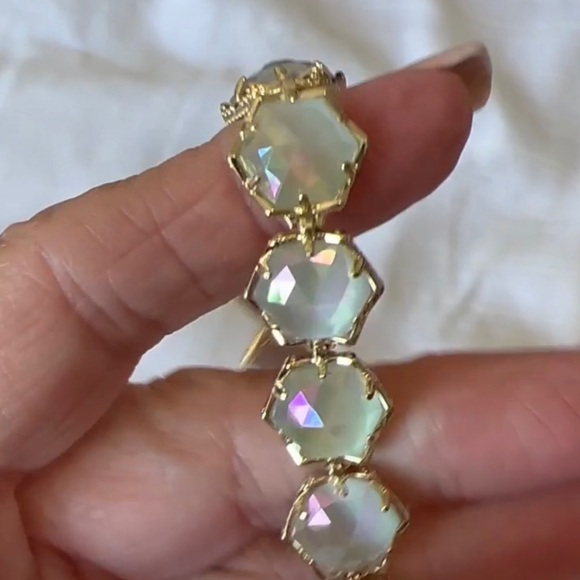 NWOT Rare & Retired Kendra Scott Grace Bracelet Iridescent & Yellow Gold GORG! - Picture 5 of 6